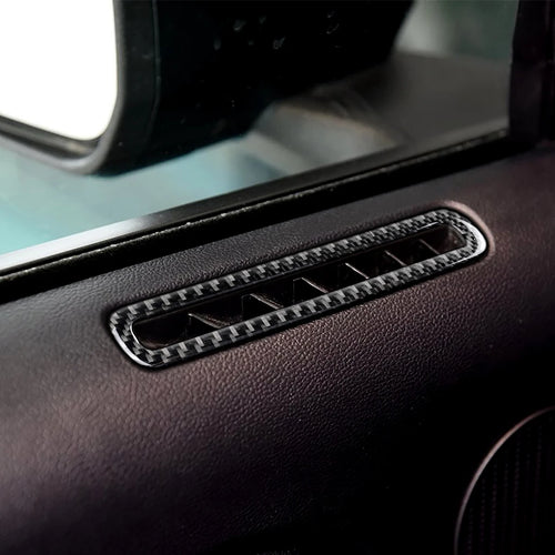 1 Pair Carbon Fiber Car Door Air Outlet Stickers Cover Decor for Ford Mustang Car Interior Accessories