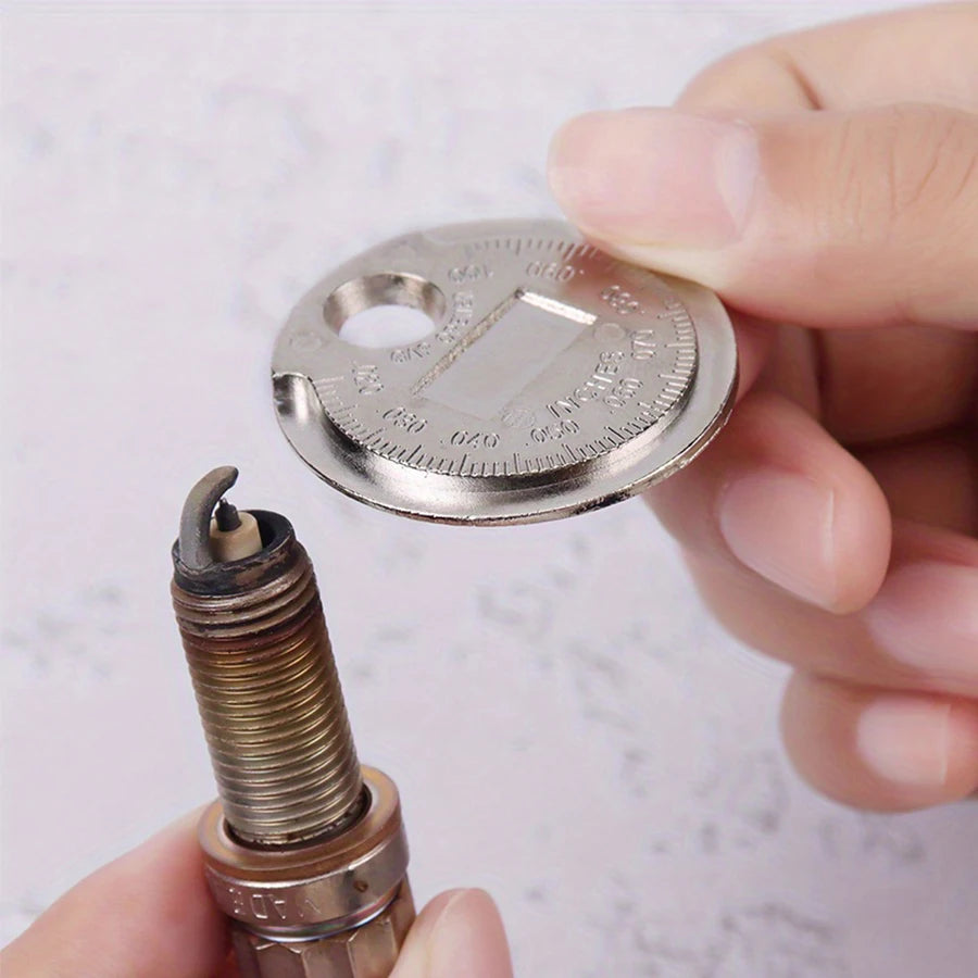 Herramienta de medición de calibre de bujía de tipo moneda de 0,6-2,4 mm (0,02-0,10 pulgadas)