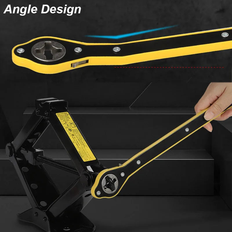 Car Jack Wrench Ratchet Handle AUTO Tire Wheel Lug Hand Tool Lift Spanner Key Tyre Repair Scissor Maintenance Garage Labor Save