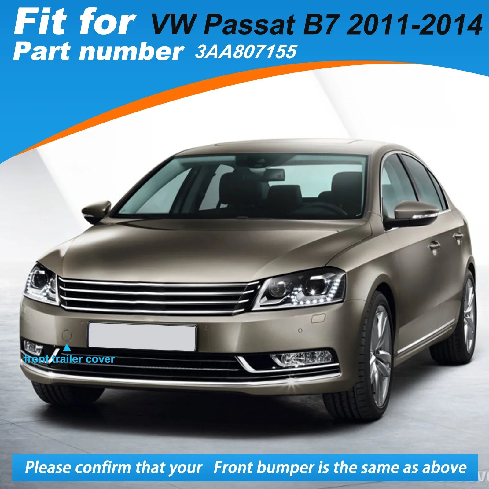 Front Bumper Tow Hook Cover Cap Towing Eye For VW Passat B7 Accessories 2011 2012 2103 2014 3AA807155