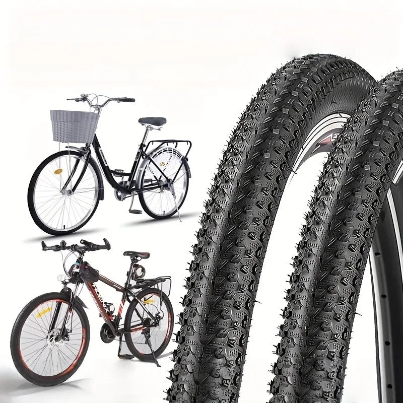 2-Pack Bike Tires 26x2.125/26x1.95,Durable Bicycle Replacement Tyre Set for MTB Road Trail Riding,Wear-Resistant Rubber Cycling