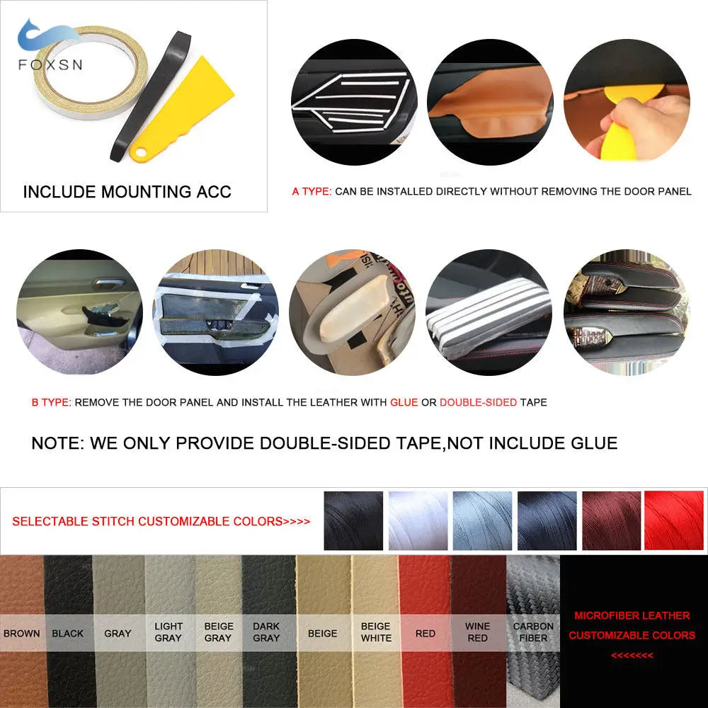 Car Accessories For Honda CRV 2007 2008 2009 2010 2011 Interior Door Handle Armrest Panel Microfiber Leather Cover Trim