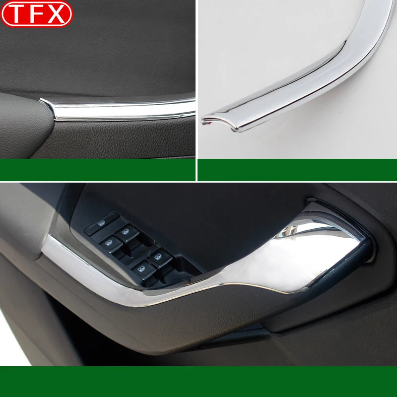 For Skoda Kodiaq 2017-2020 Car Door Interior Armrest Sequin Modified Door Panel Handle Trim Strip Cover ABS Auto Accessories