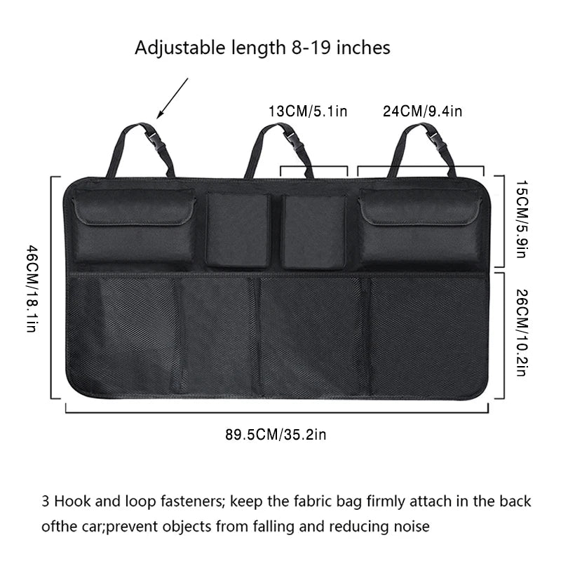 Car Trunk Organizer Backseat Hanging Multi-Pocket Car Organizer With 8 Pockets Oxford Waterproof Car Trunk Storage Bag Organizer