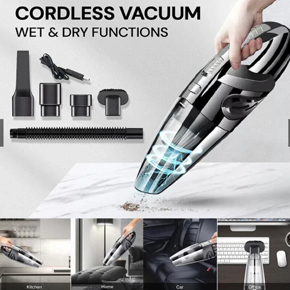 Portable Wireless Vacuum Cleaner 6000pa Powerful Suction Rechargeable Handheld Vacuum Cleaner Quick Charge for Car Home Pet Hair