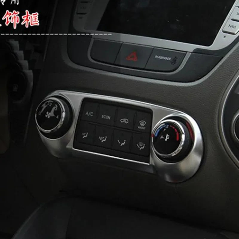 Car Accessories For Hyundai ix35 2010 2011 2012 2013 2014 2015 2016 Chrome Center Console Control Panel Cover Sticker Interior