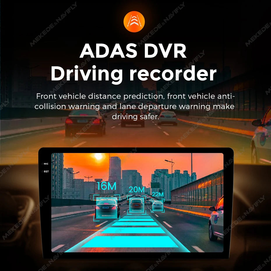 NaviFly Car DVR Dash Cam Full HD 1080P Dash Cam DVD Android Car Navigation Player ADAS Anti-Collision Alarm Video Recording