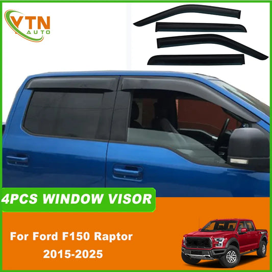 For Ford F150 Raptor 2015 2016 2017 2018 2019 2020 2021 2022 2023 2024 2025 Car Window Visor Deflector Sun Rain Guard