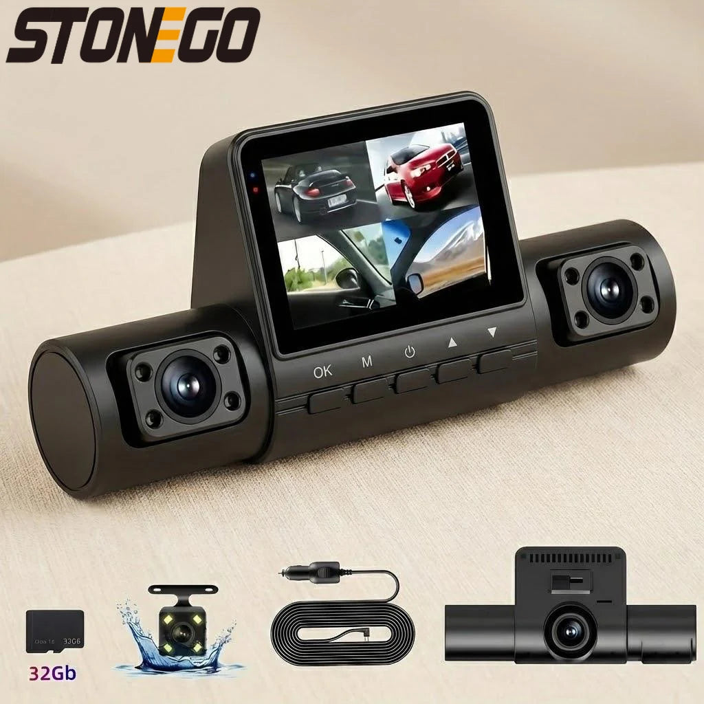 1080P Full HD Dash Cam 4 Lens Wide Angle Loop Recording IPS Screen Car DVR with Laptop Support