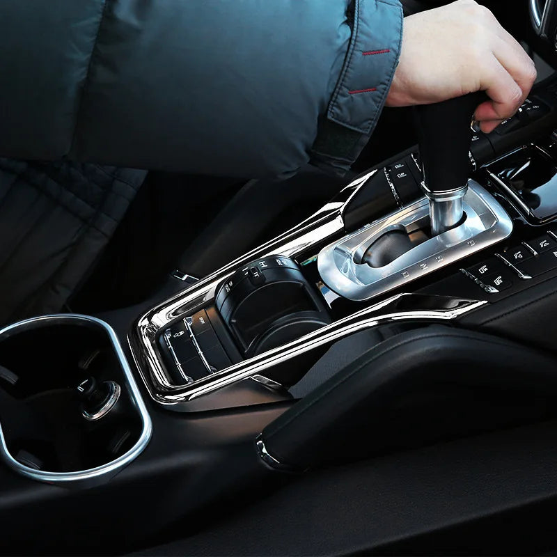 ABS Car Center Console Decorative Frame Sticker For Porsche Cayenne 2011 2012 2013 2014 2015 2016 2017 Car Interior Accessories