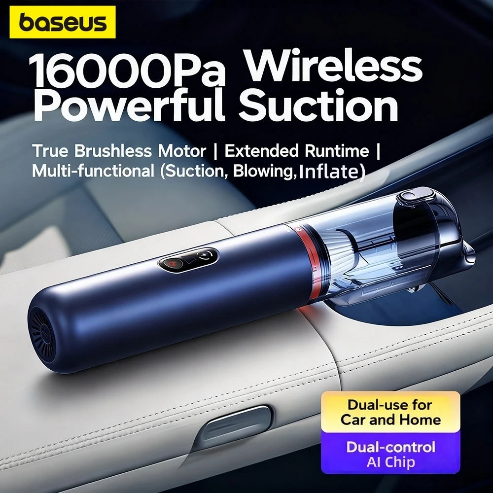Baseus A5 Wireless Car Vacuum Cleaner 16000Pa for Car Inner Cleaning Home Powerful Portable Handheld Automotive Vacuum Cleaner