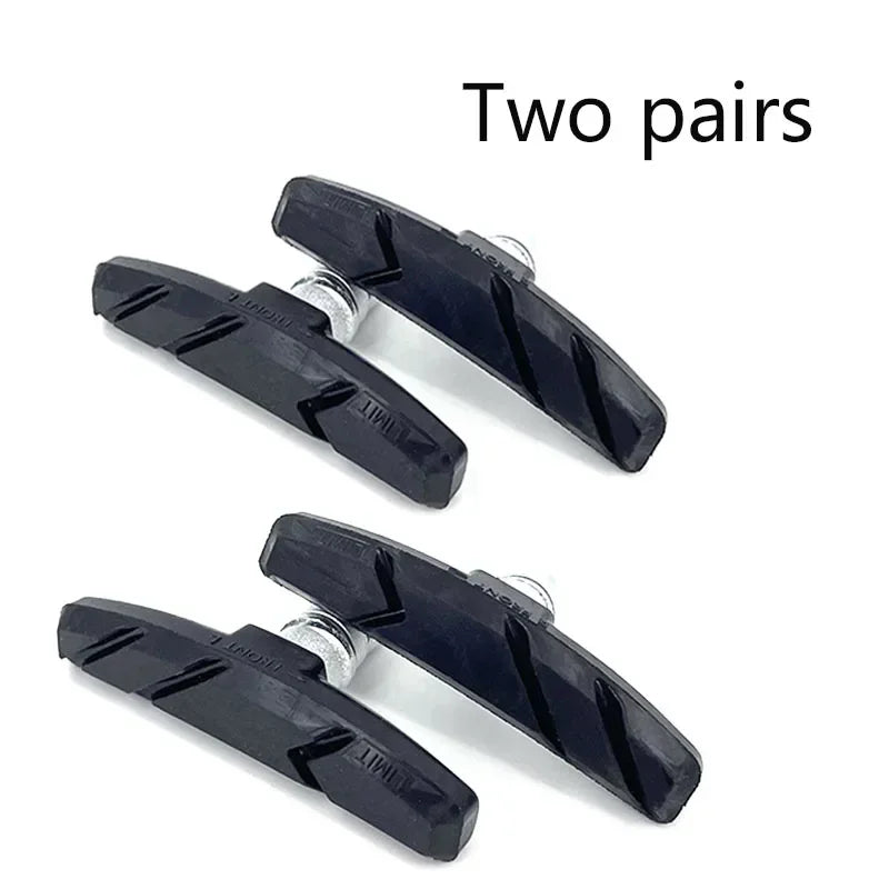 1/2 Pairs Durable Bicycle Silent Brake Pads V Brake Holder Rubber Blocks for Long-Lasting Performance Cycling Accessories