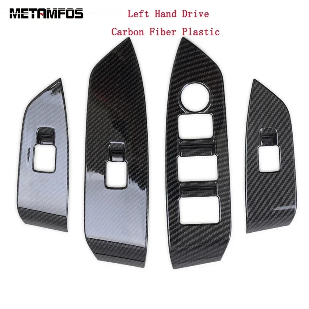 Car Accessories For Mazda CX-5 CX5 KF 2017-2024 2025 Interior Carbon Fiber Window Lift Switch Cover Trim Inside Armrest Frame