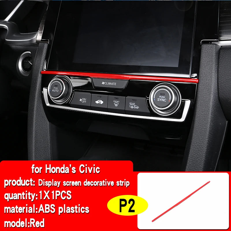 Suitable for 10th generation Honda Civic 2016-2021 car interior decoration center console air outlet gear decoration accessories