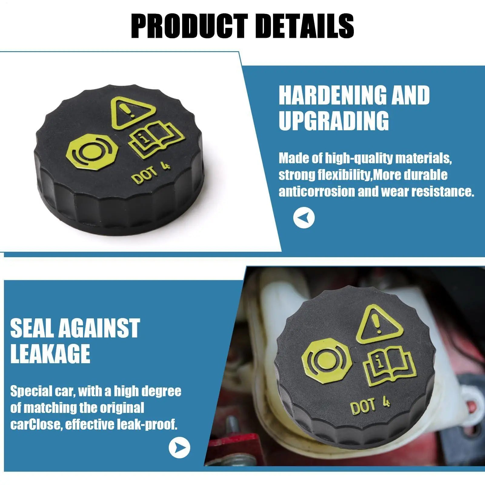 Brake Reservoir Cap Double-Layer Dustproof Brake Cap Replacement for Travel Adventure Vehicles Industrial Motorcycle Automotive