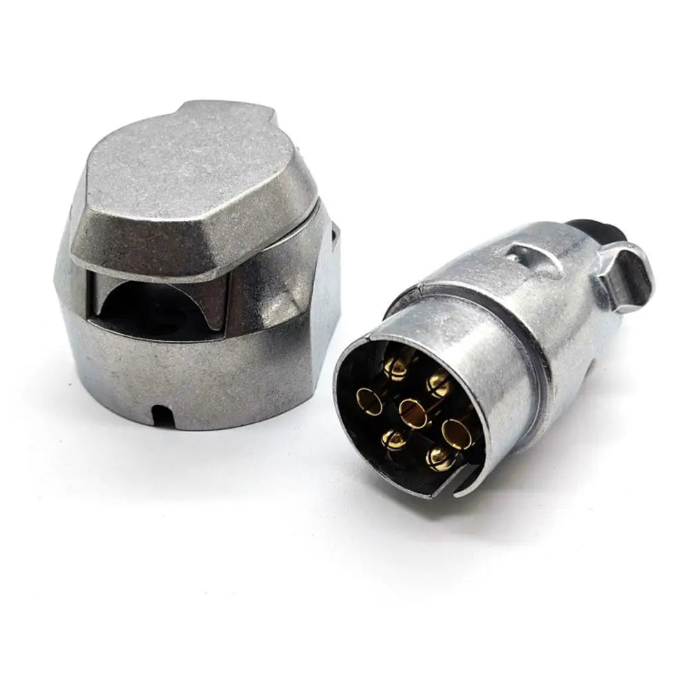 Trailer Truck Towing Electrics 12V Connector Durable 7 Pin Aluminium Alloy Plug  EU Plug Professional Replacement For Truck