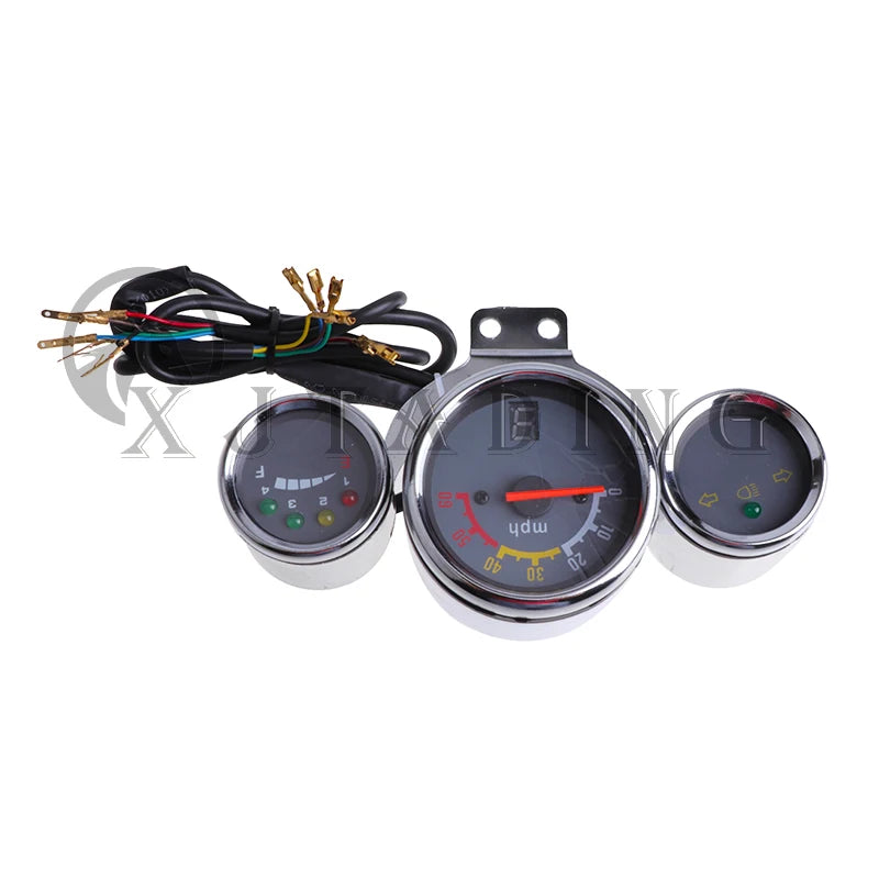Motorcycle 3 instrument assembly speedometer gear headlight turn For Electric Scooter ATV Go kart Buggy Quad Dirt Bike parts