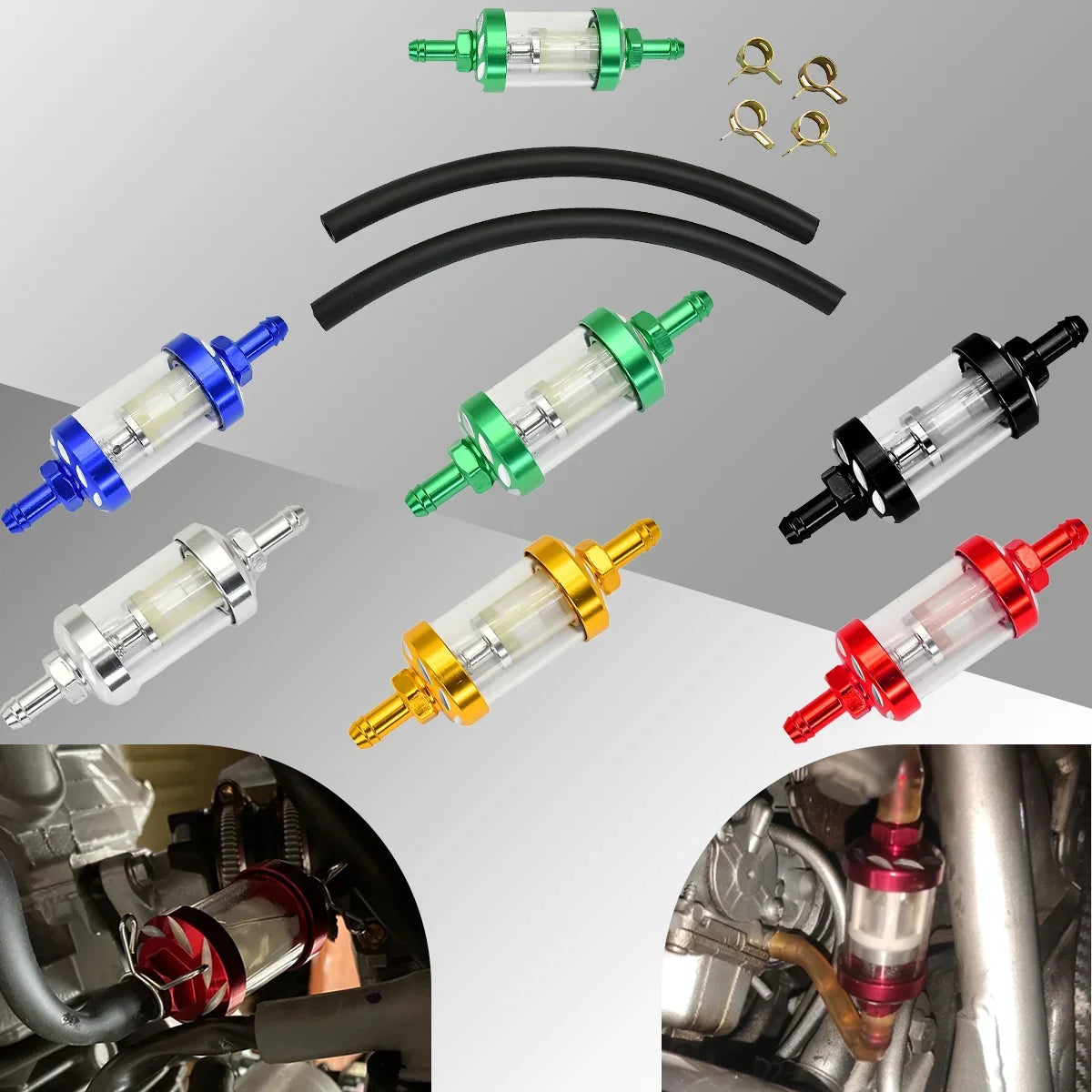 8mm Gas Fuel Gasoline Oil Filter Fuel Hose Fuel Filter For ATV Kawasaki KTM Yamaha Honda CRF 250R 450R 250X 450X 250RX 450RX
