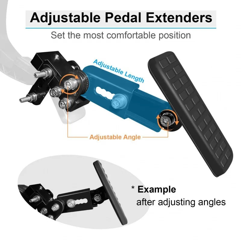Accelerator and brake pedal extenders suitable for cars, go karts, and toy cars