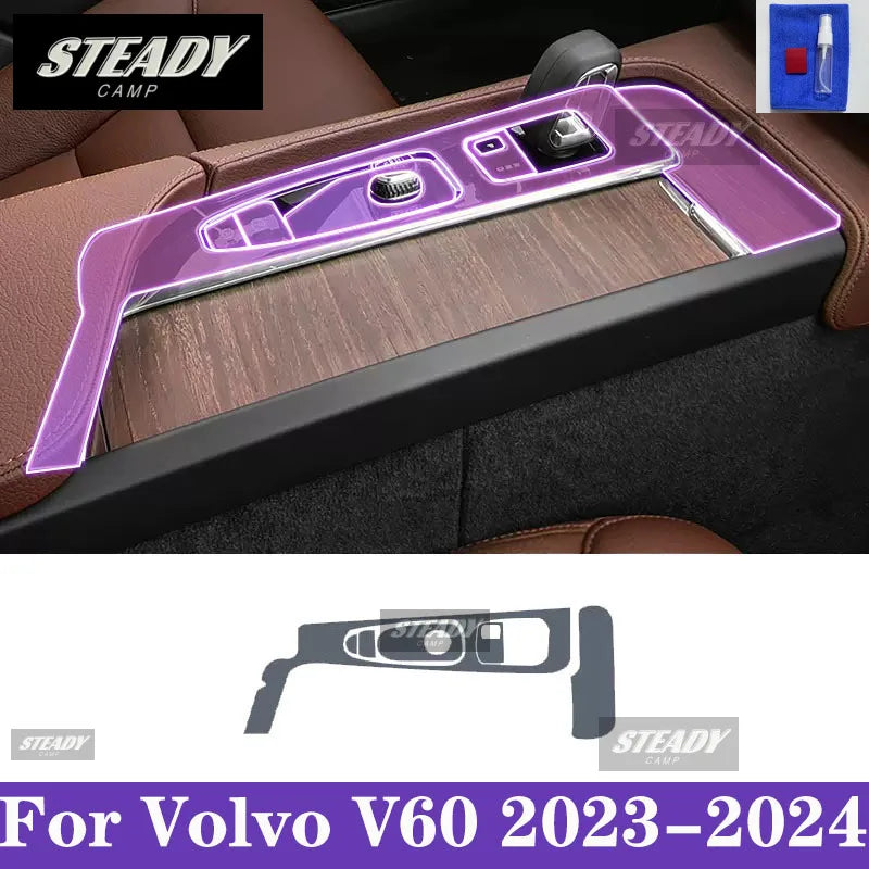 For Volvo V60 2020-2024 Car interior Center console transparent TPU Paint protective film Anti scratch sticker LCD screen PPF