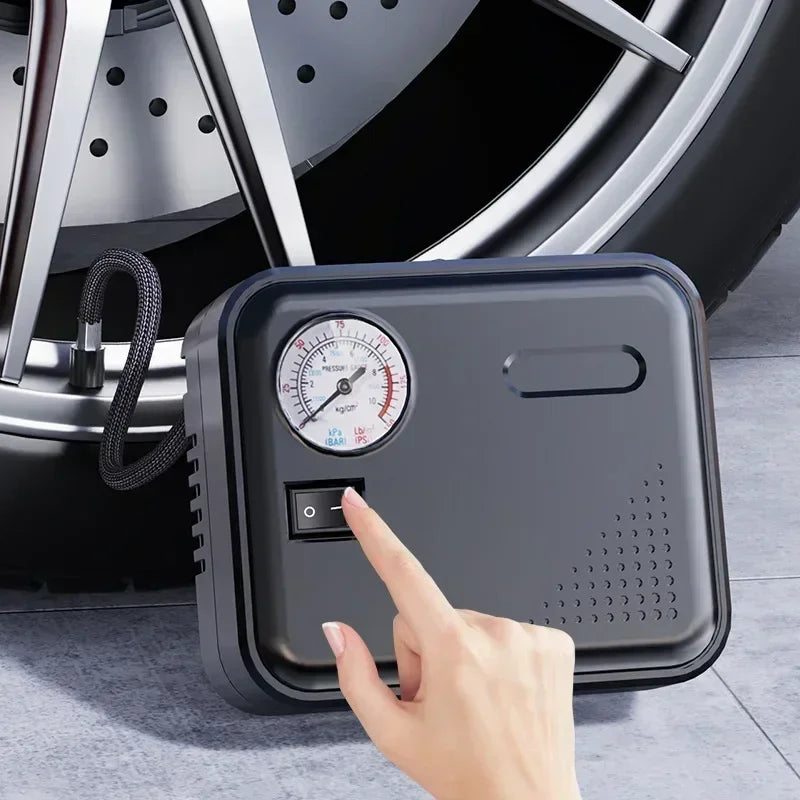 Portable Car Air Pump 12V Accurate Pressure Measurement Fast Inflation Mini Air Compressor with LED Light for Car Motorcycle