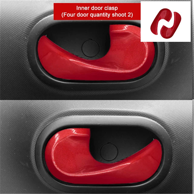 Car Red Interior Modified Steering Wheel Decoration Sticker For New Smart 453 Fortwo Forfour Car Accessories Styling