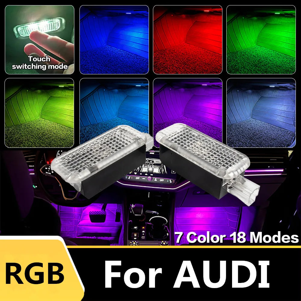 LED Car Interior Atmosphere Lamp Footwell Light Decoration Accessories For AUDI A1 A4 B7 B8 B9 A5 A6 C6 C7 A7 A8 TT Q3 Q5 Q7 Q8