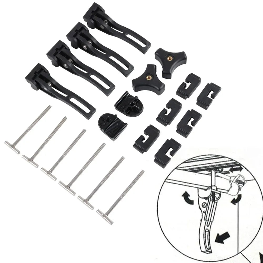 Universal Replacement and Accessories Part Kit For Hard Tri-Fold Tonneau Pickup Truck Bed Cover Car Rear Front Clamp T-Bolts