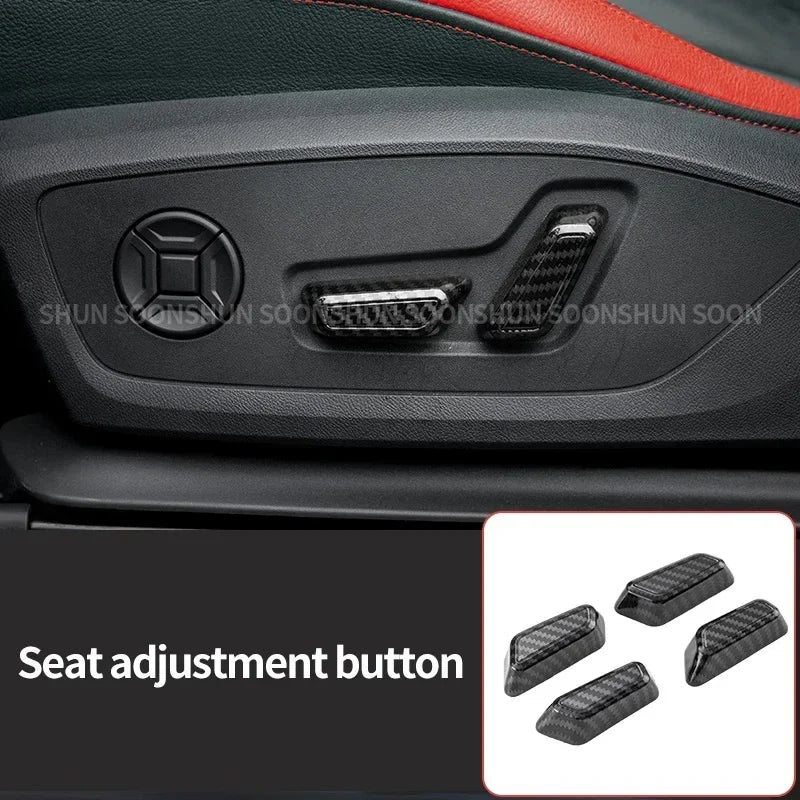 Car Interior for Audi Q3 F3 2019 2020 2021 2022 2023 Carbon Fiber Pattern Center Console Panel Decoration Accessories