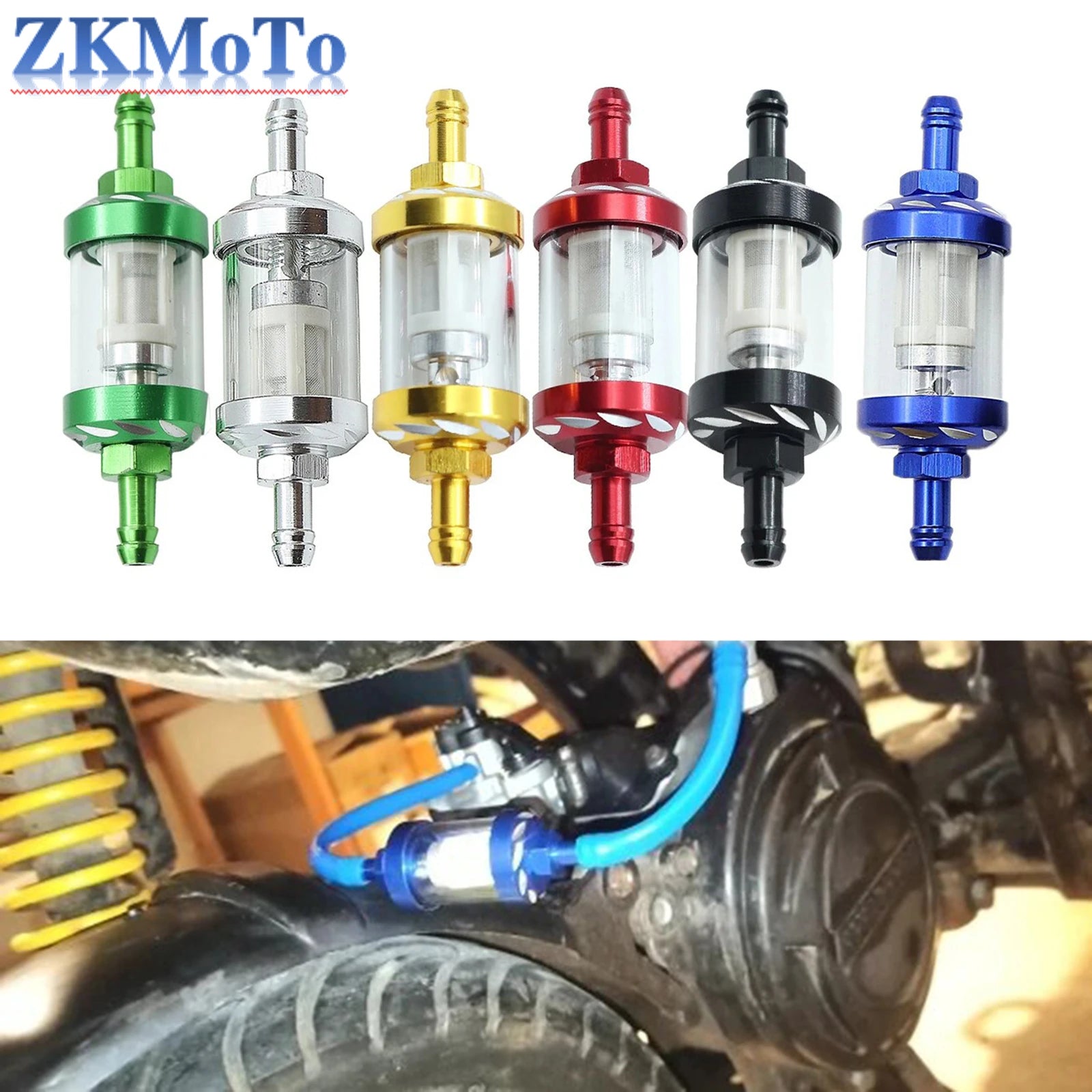 Motorcycle ATV 8mm Fuel Tank Glass Filter For Honda Kawasaki Suzuki Yamaha KTM SX SXF XC XCF 125-450 500 530 Universal