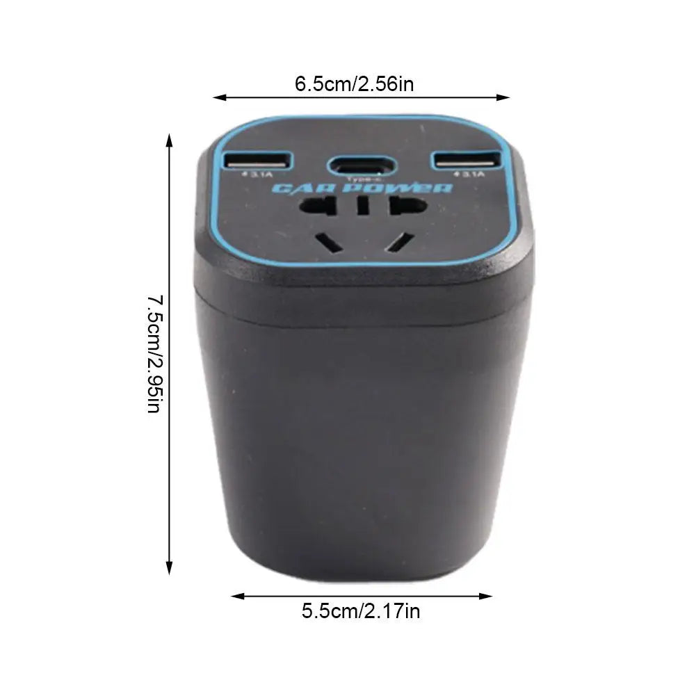 12V/24V To 220V Car Multifunctional Charger For Laptop Tablet Camera MAX 200W Car Power Inverter Fast Charging Type-C Charger