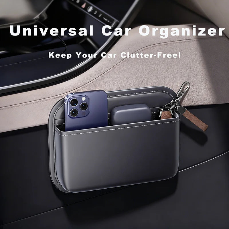 Universal Car Organizer, Adhesive Storage Pouch for Dashboard Center Console, Multifunction Seat Gap Bag to Keep Your Car Tidy