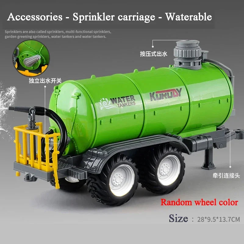 Camión tractor con remolque RC 1/24, vehículo agrícola eléctrico de ingeniería de 2,4 G, cosechadora, equipo agrícola, juguetes para niños, regalos.