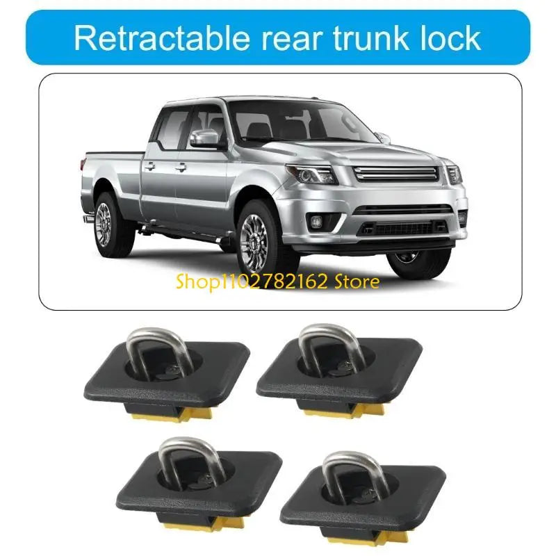 547B Truck Bed Retractable Rings Anchors Truck Bed Tie Down Anchors Multipurpose Tie Down Anchors for Enhances Load Stability