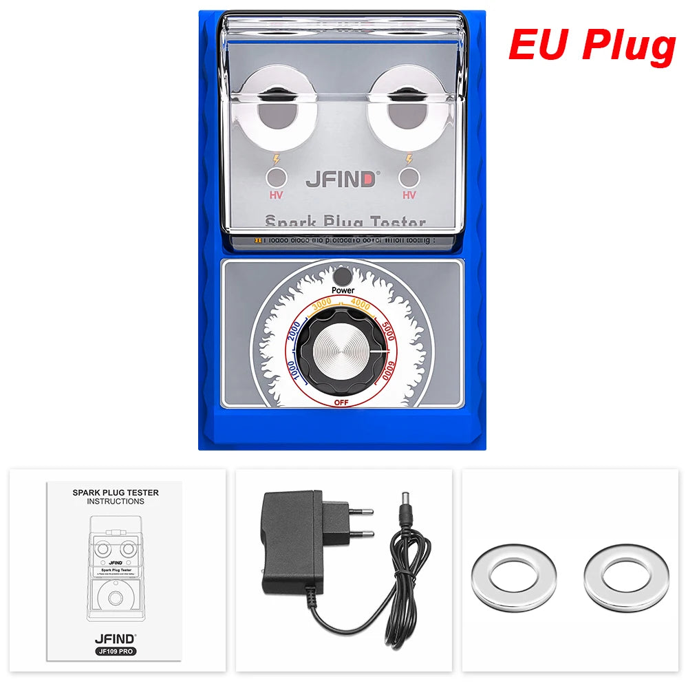 JFIND JF109 Pro Car Spark Plug Tester 100V 240V With Protective Cover Double Hole 12V Ignition System Analyzer Automoivo Scanner