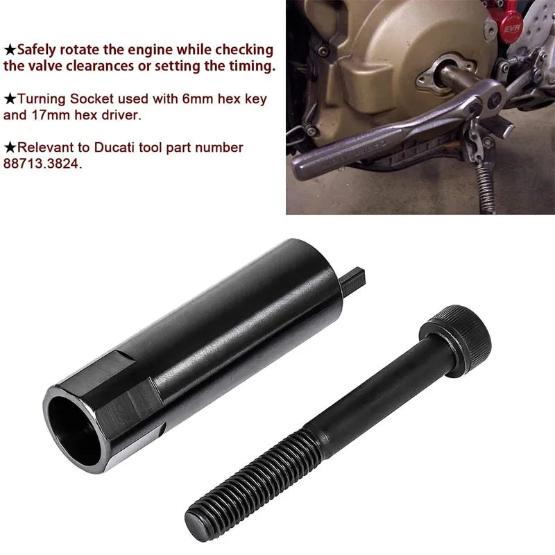 Crankshaft Turning Tool Works On All 1990~2020 Ducati 748 / 916 / 998 / 996 / Hypermotard / Multistrada / Monsters / Supersports