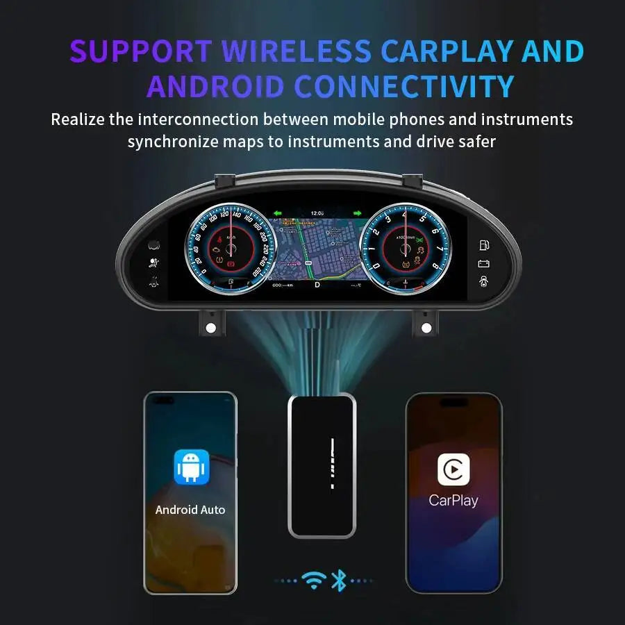 For Maserati Gran Turismo GT 2004-2015 LCD Instrument Panel Car Cluster Carplay Digital Dashboard Speedometer Virtual Cockpit