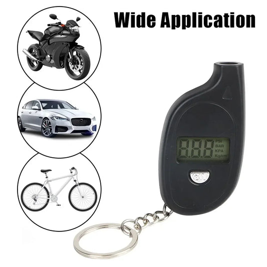 Digital Car Tire Pressure Gauge with LCD Display - Suitable for Cars, Motorcycles - Safety Alarm Feature