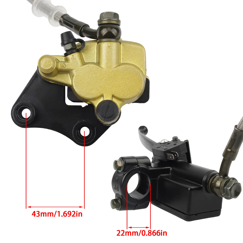 Motorcycle Front Disc Hydraulic Brake Kit for 110cc 125cc 140cc BBR TTR Pit Bike Motocross Scooter Pitbike Brake System Modified