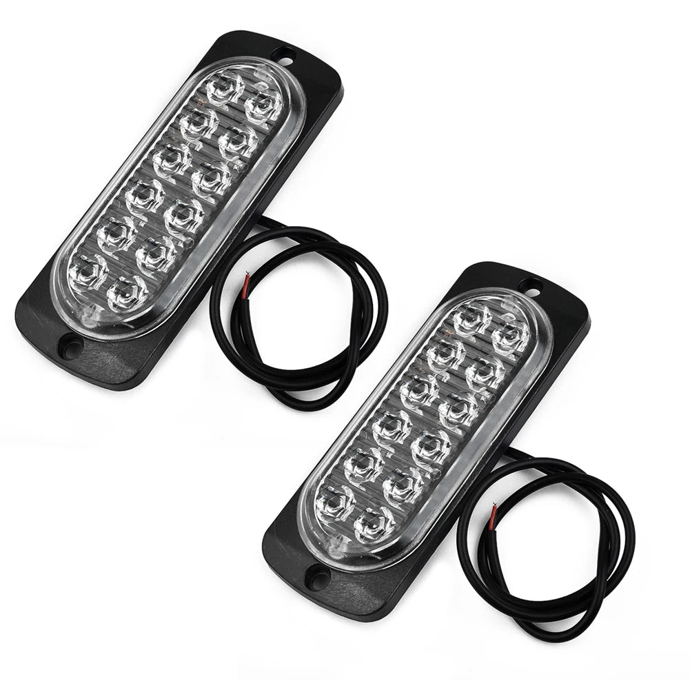 2Pcs 12V-24V Universal Car Rear Red Fog 12 Led Lamp Light      For Truck Car Van Bus Cab LED Urgent Light Automobile Accessories