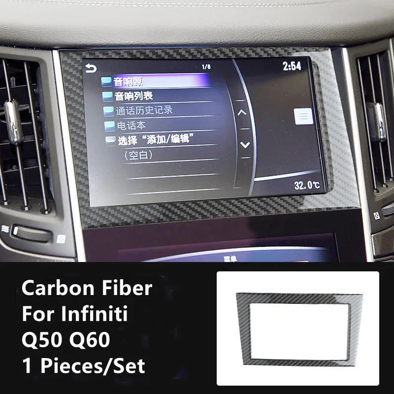 Carbon Fiber Car Interior Modification Cover Trim Strips Decorative Stickers For Infiniti Q50 Q60 Car Styling Inner Accessories