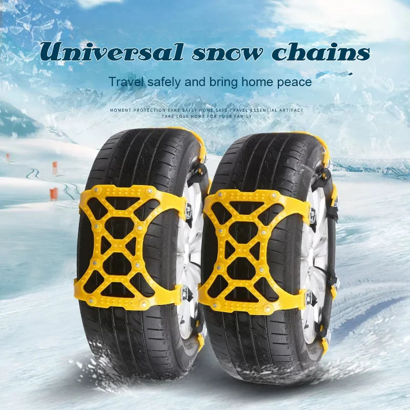 Car Snow Tire Chains Mud Tyre Wheels Thick Anti-Skid Belt For Car/SUV/Truck Portable Easy to Mount Emergency Traction Car