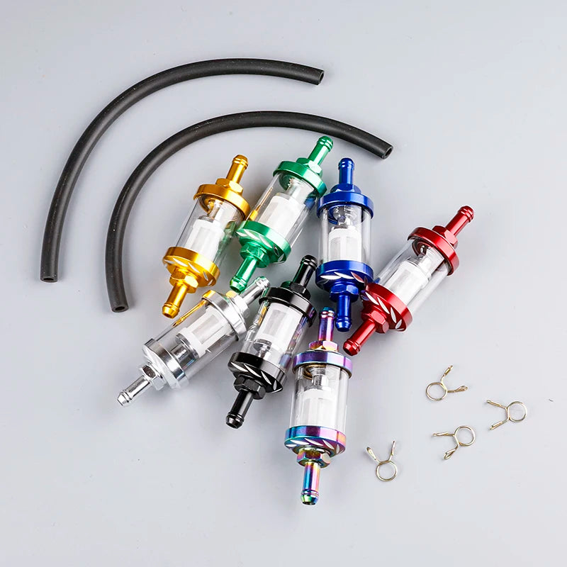 Motorcycle ATV Universal Fuel Filter, Washable Filter for Gasoline Fuel Lines, Compatible with 50CC-500CC Motorcycles and ATVs