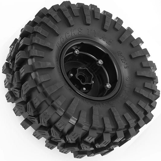 Aluminum 1.9 Beadlock Wheel Rims Tires for 1/10 Axial SCX10 SCX10 II SCX10 III TRX4 D90 90046 4PCS