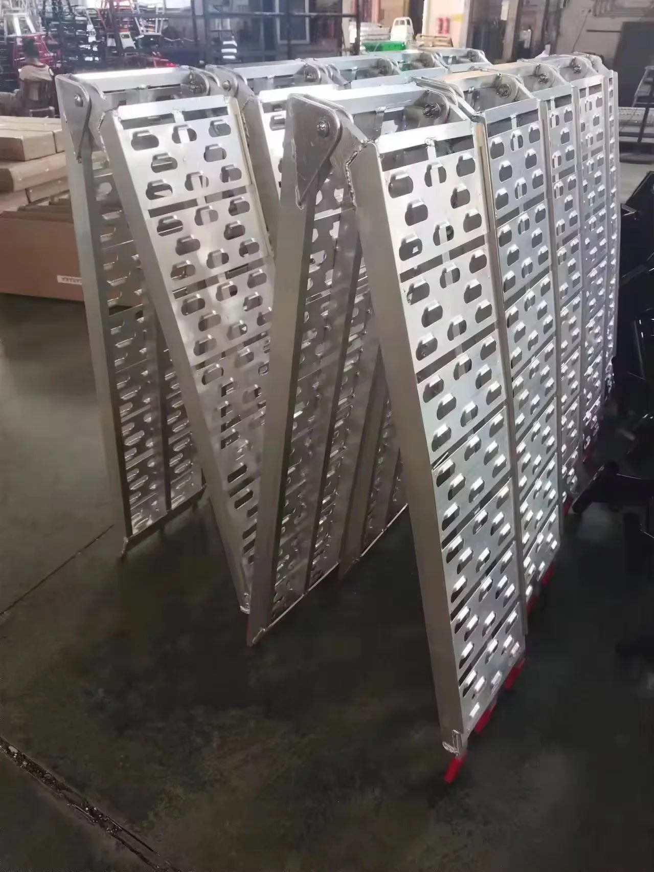 Motorcycle Aluminum Folding Ramp For Truck Trailer Loading
