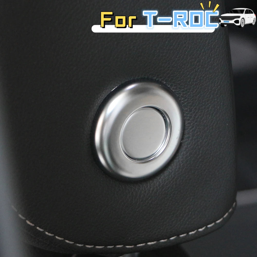 Car Accessories for Volkswagen VW T-Roc TROC 2017-2021 2022 2023 Seat Headrest Adjust Button Cover Trim Interior Carbon Fiber
