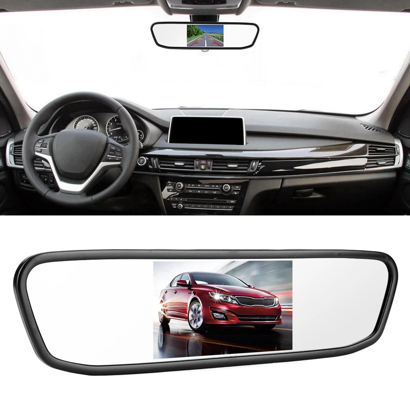 Car 4.3 Inch Rearview Mirror HD Display Monitor Dash Cam With 8 LED Night Vision Rear View Parking Reversing Camera Accessories