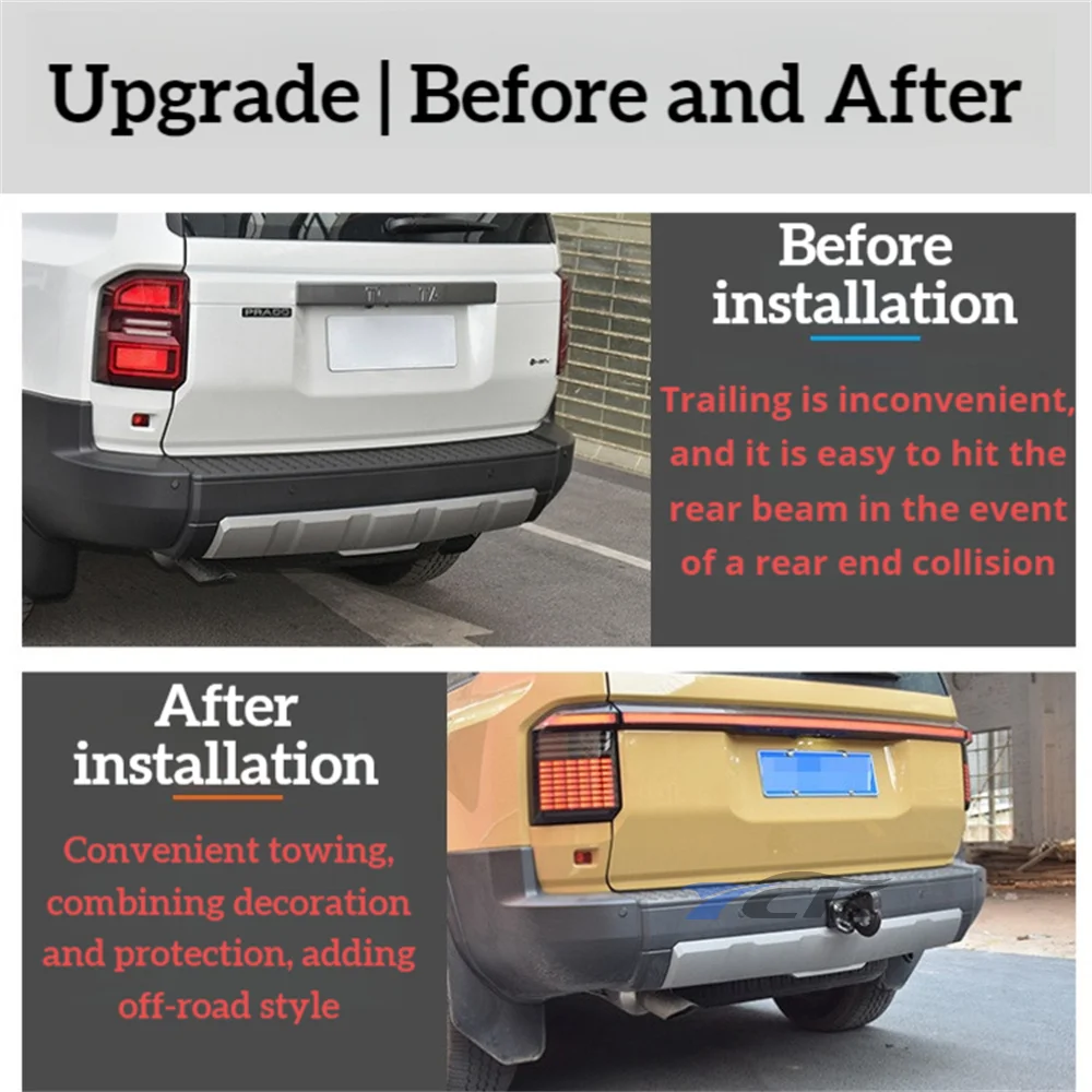 For 2024 2025 Prado LC250 Off-Road Tow Hook Upgrade Heavy-Duty Rear Bumper Anti-Collision Tow Hook Trailer Hitch Accessories