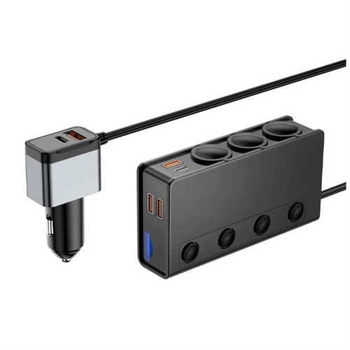 -MEOF 180W One-For-Three Car Charger QC3.0 Fast-Charging Vehicle Charger Through Current