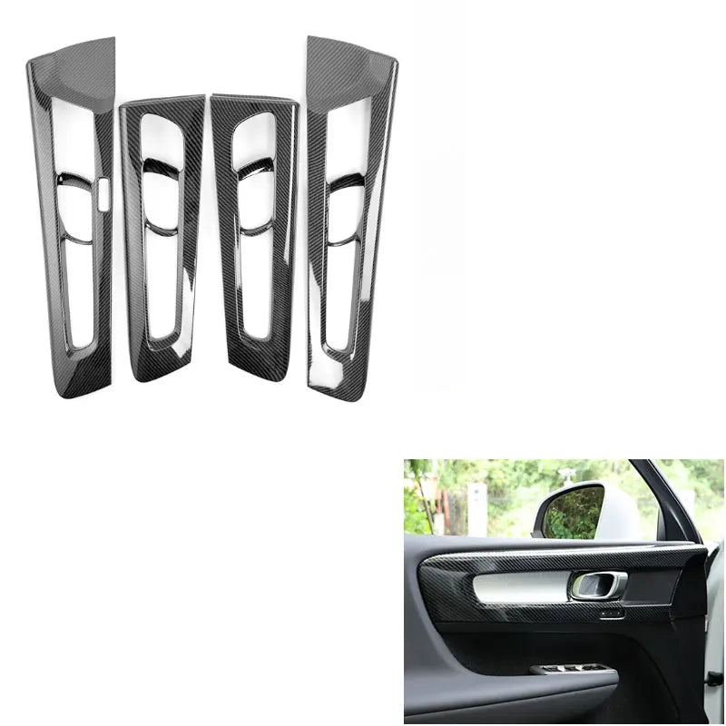 For Volvo XC40 C40 car interior decoration with ABS car accessories, carbon fiber texture, black gloss